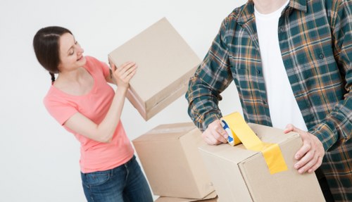 Student removals in Bermondsey with packed boxes ready for transport