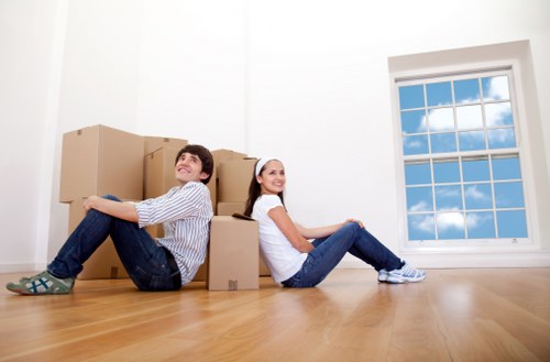 Removal van loading during a Bermondsey house move