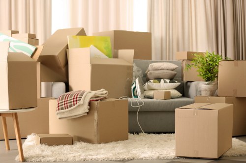 Office moving team preparing equipment in Bermondsey