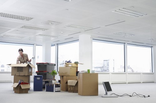 Staff assessing handling risks before moving household items