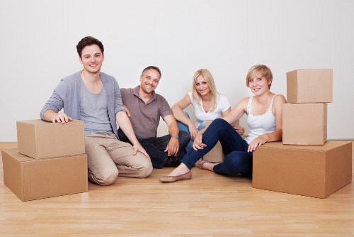 Packed moving boxes ready for transport in Bermondsey